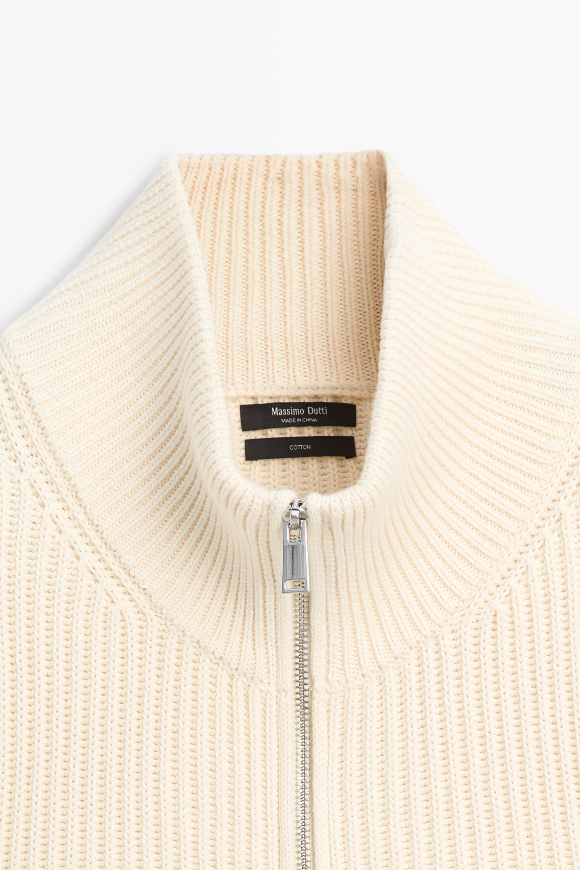 Cardigan en maille à côtes perlées 100 % coton